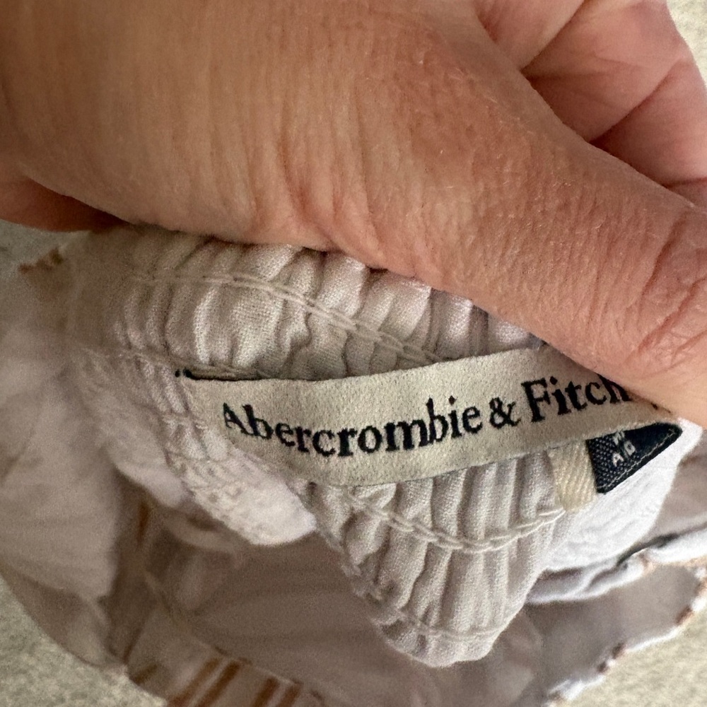 Abercrombie & Fitch White and Brown Striped Maxi Dress medium - Picture 5 of 8